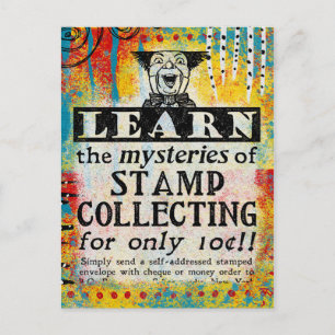 Die Geheimnisse der Briefmarke sammeln - Funny Vin Postkarte