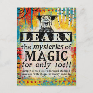 Die Geheimnisse der Magie - Funny Vintage Ad Postkarte