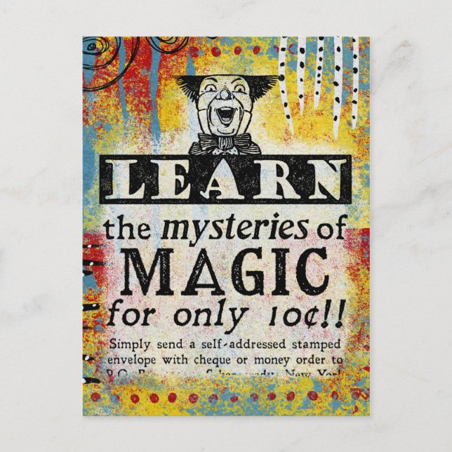 Die Geheimnisse der Magie - Funny Vintage Ad Postkarte (Vorderseite)