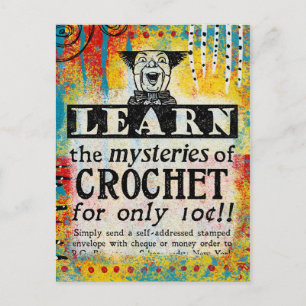 Die Geheimnisse von Crochet - Funny Vintage Ad Postkarte
