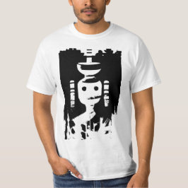 Die geheimnisvolle Figur in Schwarz und Weiß (KI A T-Shirt