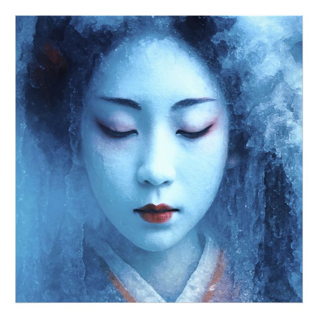 Die Geisha im Eis - Expressiv Fotodruck (Vorne)
