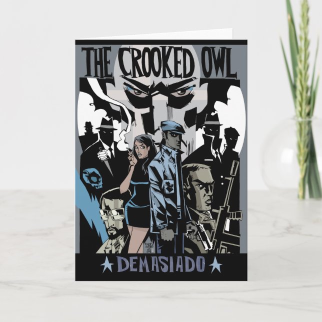 Die gekrümmte Eulen-Gruß-Karte Karte (Vorderseite)