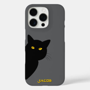Die gelbe Augen, schwarze Katze, die dich persönli iPhone 16 Pro Hülle