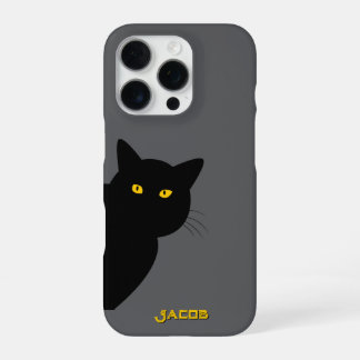 Die gelbe Augen, schwarze Katze, die dich persönli iPhone 16 Pro Hülle