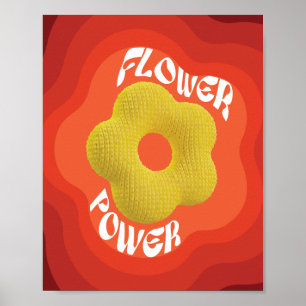 Die gelbe Blume ist mit einem einzigartigen Strick Poster