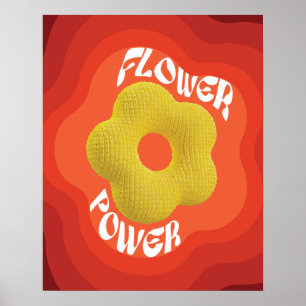 Die gelbe Blume ist mit einer einzigartigen Strick Poster