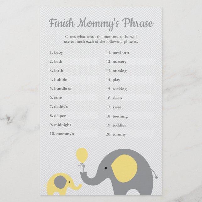 Die gelbe Elefant Babydusche schließt Mommy's Phra Flyer (Vorne)