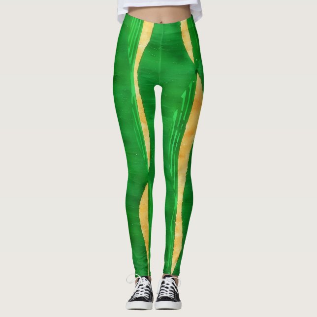 Die gelbe Kurve zeigt Leggings der Abstrakten Kuns (Vorderseite)