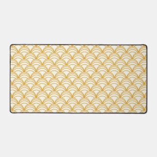 Die gelbe und weiße Art Deco-Muster Schreibtischunterlage