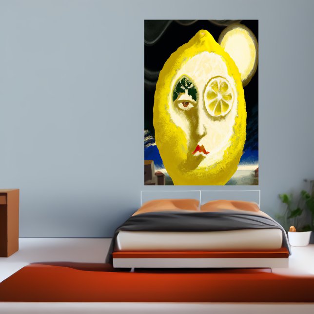 Die gelbe Zitronenfläche | AI Art Poster (Von Creator hochgeladen)