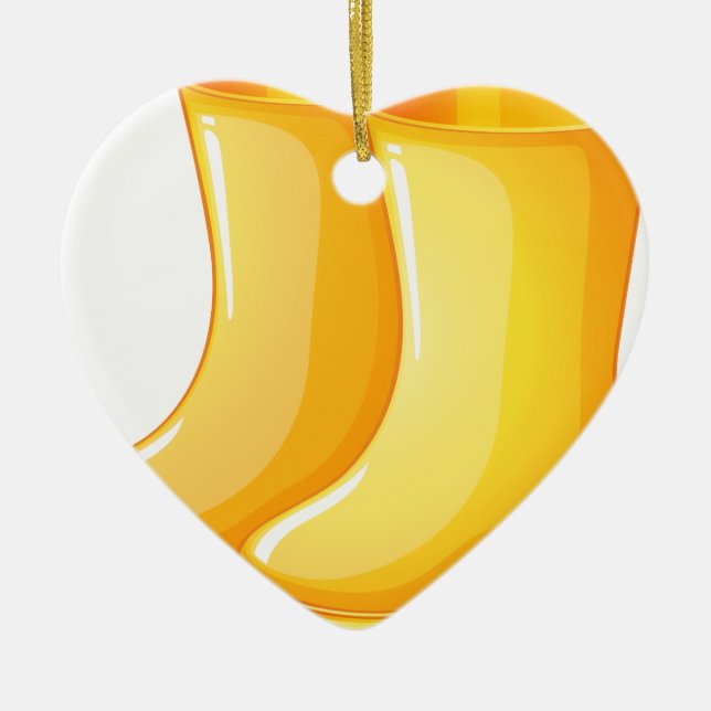 Die gelben Gummistiefel Keramikornament (Vorne)