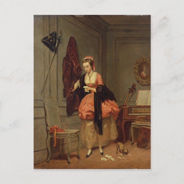 Die geliebte Herrin, 1846 Postkarte (Vorderseite)