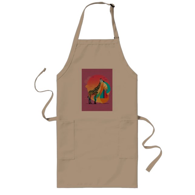 Die gemalte Giraffe | Design für lebendige und kün Lange Schürze (Vorne)