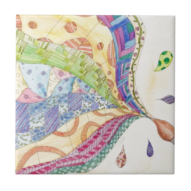 Die gemalte Steppdecke Fliese (Vorderseite)