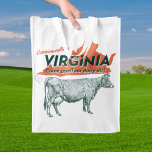 Die Gemeinde Virginia riecht nach unserer Milchluf Wiederverwendbare Einkaufstasche<br><div class="desc">Ein lustiges Logo für das Commonwealth of Virginia. Hier sind Kühe. Vom Blauen Ridge-Gebirge bis zum Ozean gibt es so viel mehr nach Virginia als nur Kühe,  aber konzentrieren wir uns auf die Kühe für diesen hier.</div>