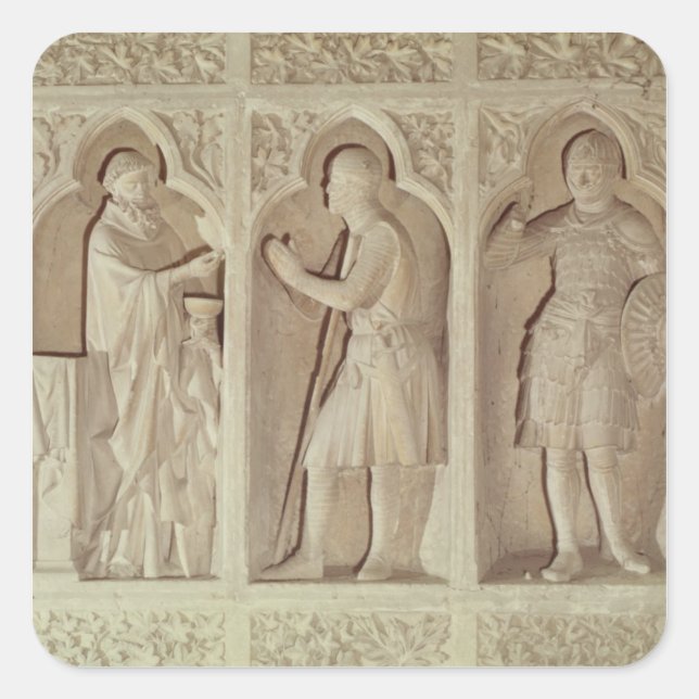 Die Gemeinschaft eines Ritters Quadratischer Aufkleber (Vorderseite)