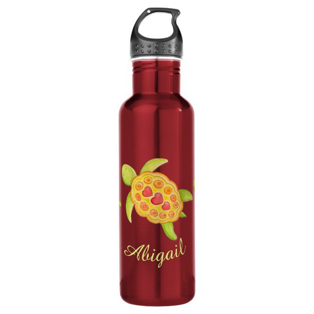 Die genannte Schildkröte-Aquarellkunst trinkt Trinkflasche (Vorderseite)