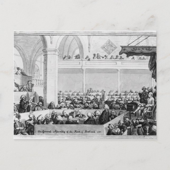 Die Generalversammlung der Kirk von Schottland Postkarte (Vorderseite)