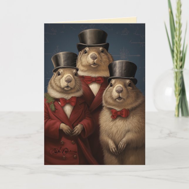 Die Gentleman Groundhogs Feiertagskarte (Vorderseite)
