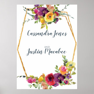 Die geometrische Hochzeit von Braut und Groom Poster