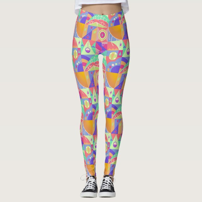 Die geometrischen Muster von Funky Leggings (Vorderseite)