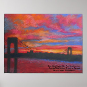 Die George Washington Bridge bei Sunset Poster