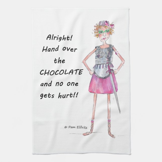 Die gepanzerte rote Wasserfarbe verlangt Schokolad Geschirrtuch (Vertikal)