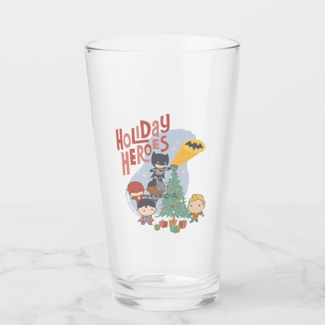 Die Gerechtigkeitsliga Chibi Holiday Tree Decorati Glas (Vorderseite)