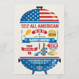Die gesamte amerikanische Party Einladung der GRIL