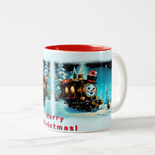 Die Geschenkbahn - Weihnachtslandschaft Zweifarbige Tasse