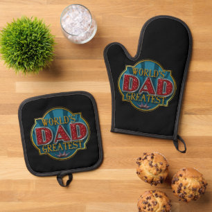 Die Geschenke des weltgrößten Vaters zum Vater Ofenhandschuh & Topflappen-Set