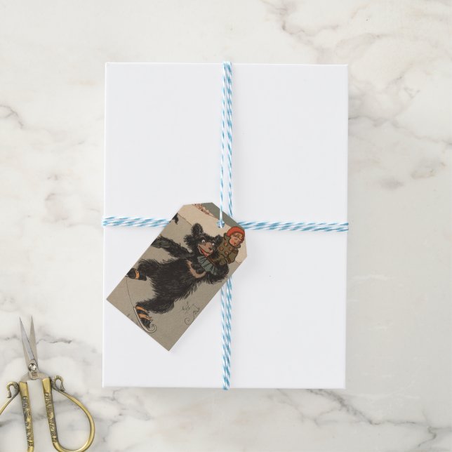 Die Geschenkmarke "Drei Bären" Geschenkanhänger (Mit Garn)