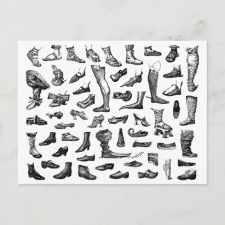 Die Geschichte der Schuhe Postkarte