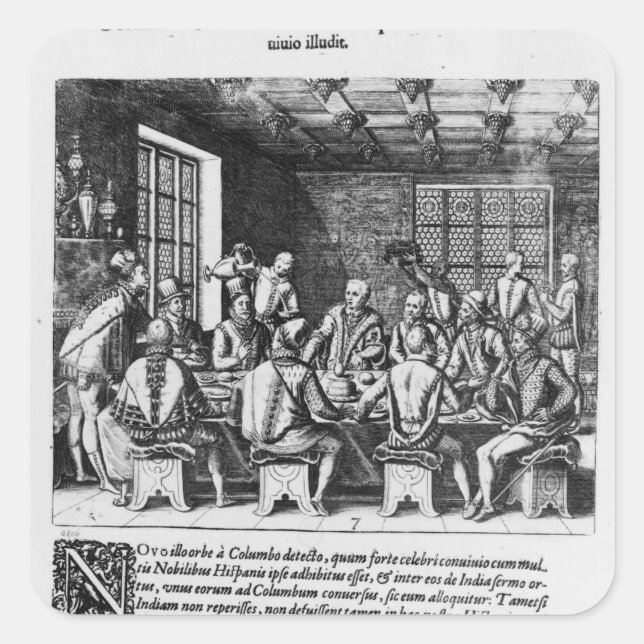 Die Geschichte des Eiers von Christoph Kolumbus Quadratischer Aufkleber (Vorderseite)