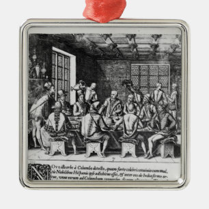 Die Geschichte des Eies von Christoph Kolumbus Silbernes Ornament