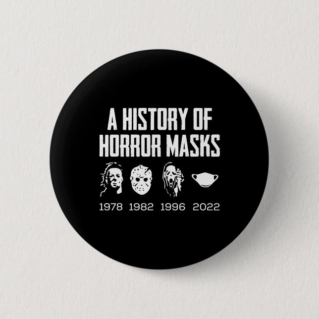 Die Geschichte des Horrors maskiert die Lazy Hallo Button (Vorderseite)