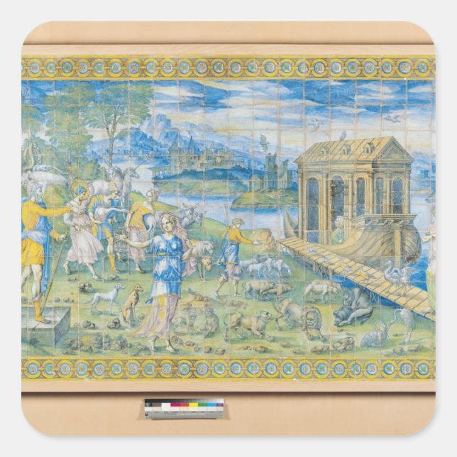 Die Geschichte Noahs Quadratischer Aufkleber (Vorderseite)