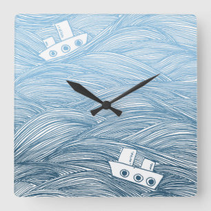 Die Geschichte von zwei Schiffen Quadratische Wanduhr