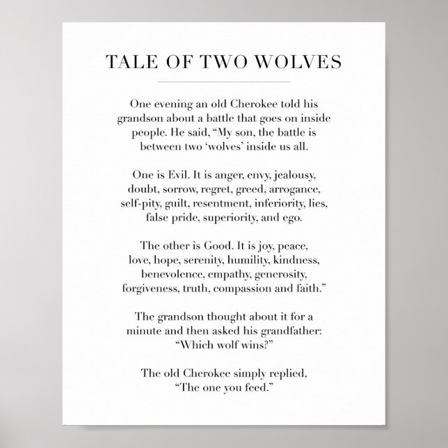 Die Geschichte zweier Wölfe Poster (Vorne)