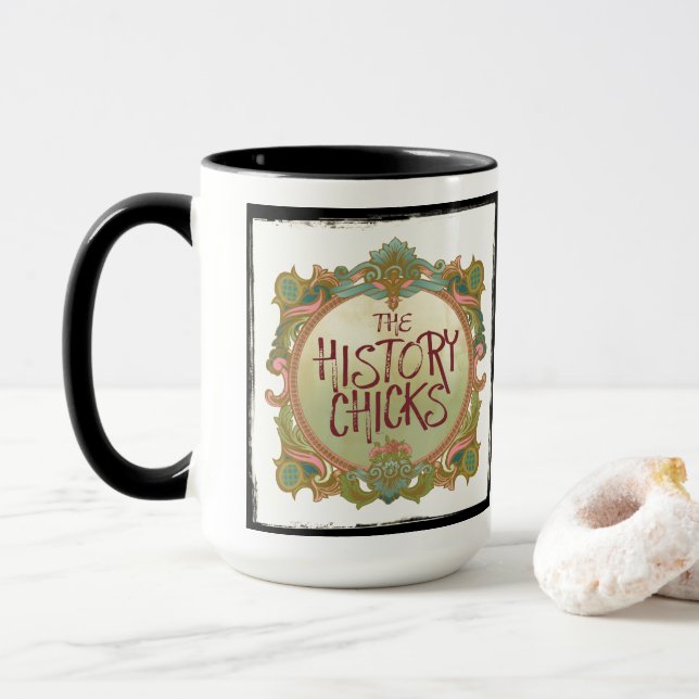 Die Geschichtskükenpodcast-Kunst-Tasse Tasse (Mit Donut)