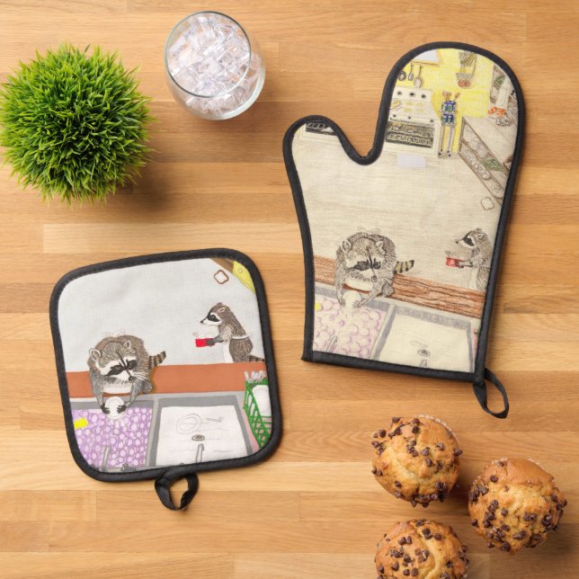 Die Geschirrspüler Ofenhandschuh & Topflappen-Set (Oben Unten)