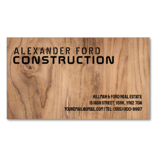 Die geschliffene Visitenkarte für den Holzbau Magnetische Visitenkarte