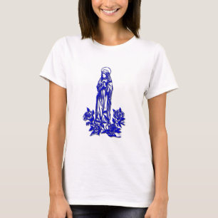 Die gesegnete Jungfrau Mary (mit blauen Rosen) T-Shirt