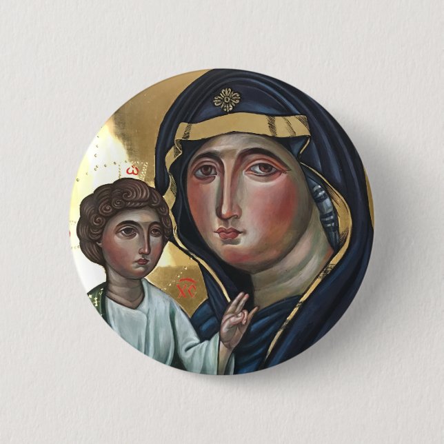 Die gesegnete Mutter Gottes Button (Vorderseite)