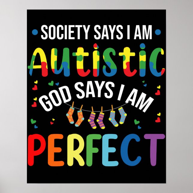 Die Gesellschaft sagt, ich bin Autistischer Gott s Poster (Vorne)