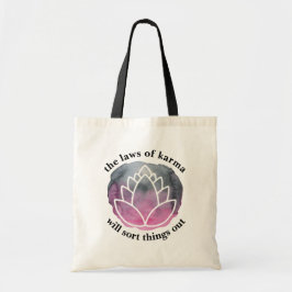 Die Gesetze von Karma White Lotus Inspirational Tragetasche