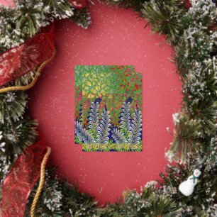 die Gestaltung eines grün-gelben Musters Folien Feiertagspostkarte