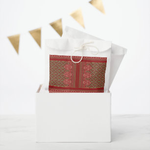 die Gestaltung eines roten und beigen Musters_ Geschenktütchen