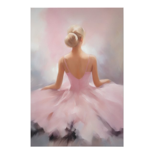 Die gestrichene Ballerina in Rosa Fotodruck (Vorne)